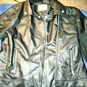 Adorable black leather Justice jacket